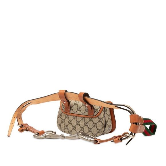 Gucci GG Supreme Bamboo Waist Bag Body Bag 681137 Beige Brown PVC Leather - Picture 2 of 7